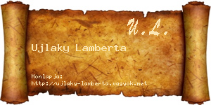 Ujlaky Lamberta névjegykártya